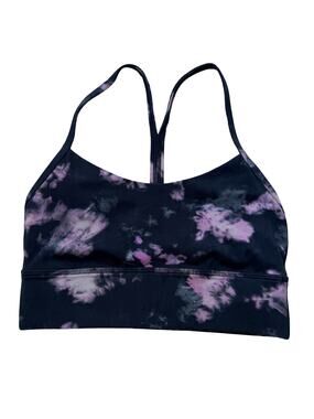 Lululemon Flow Y Bra Diamond Dye Pink Bliss Graphite Purple Nulu Sz 4 NO PADS